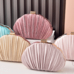 Delicate Pleat Half Moon Clutch Bag - Image 4
