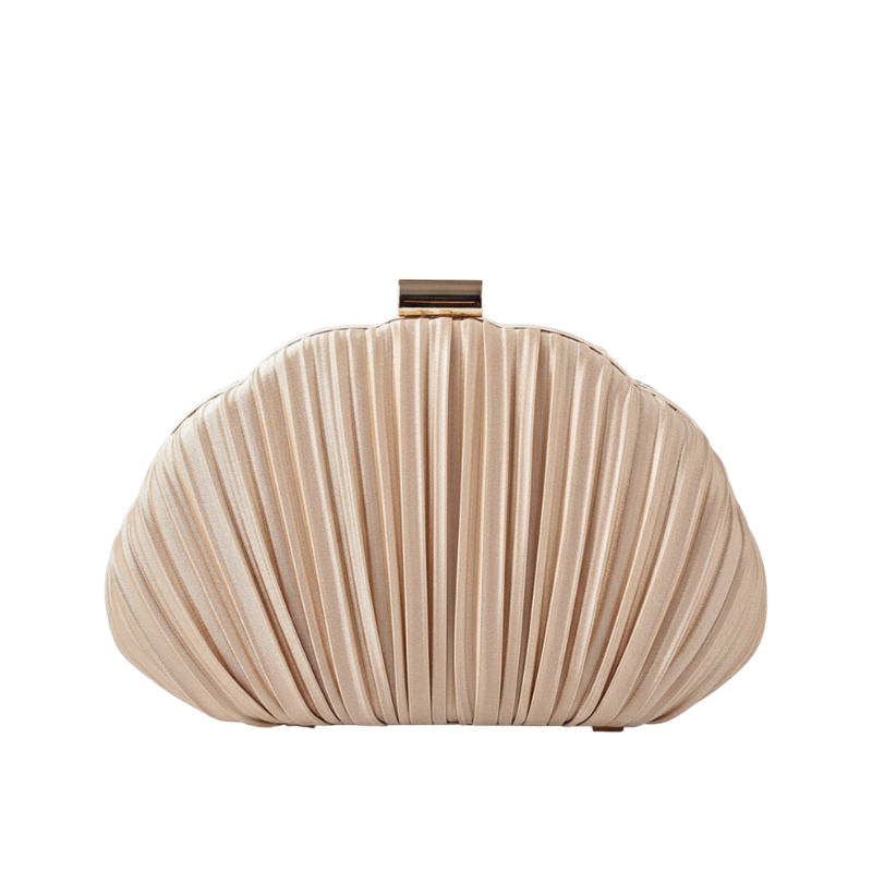 8_RghX3S Delicate Pleat Half Moon Clutch Bag - Image 1