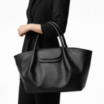 Pleat Style Genuine Leather Shoulder Bag - Image 4